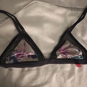 Victoria's Secret Black and Multicolor Mesh Bralette